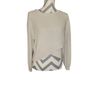 ​Lululemon Reversible Crossover Ribbed Sweater - Size 12‎ - Bone/Light Beige